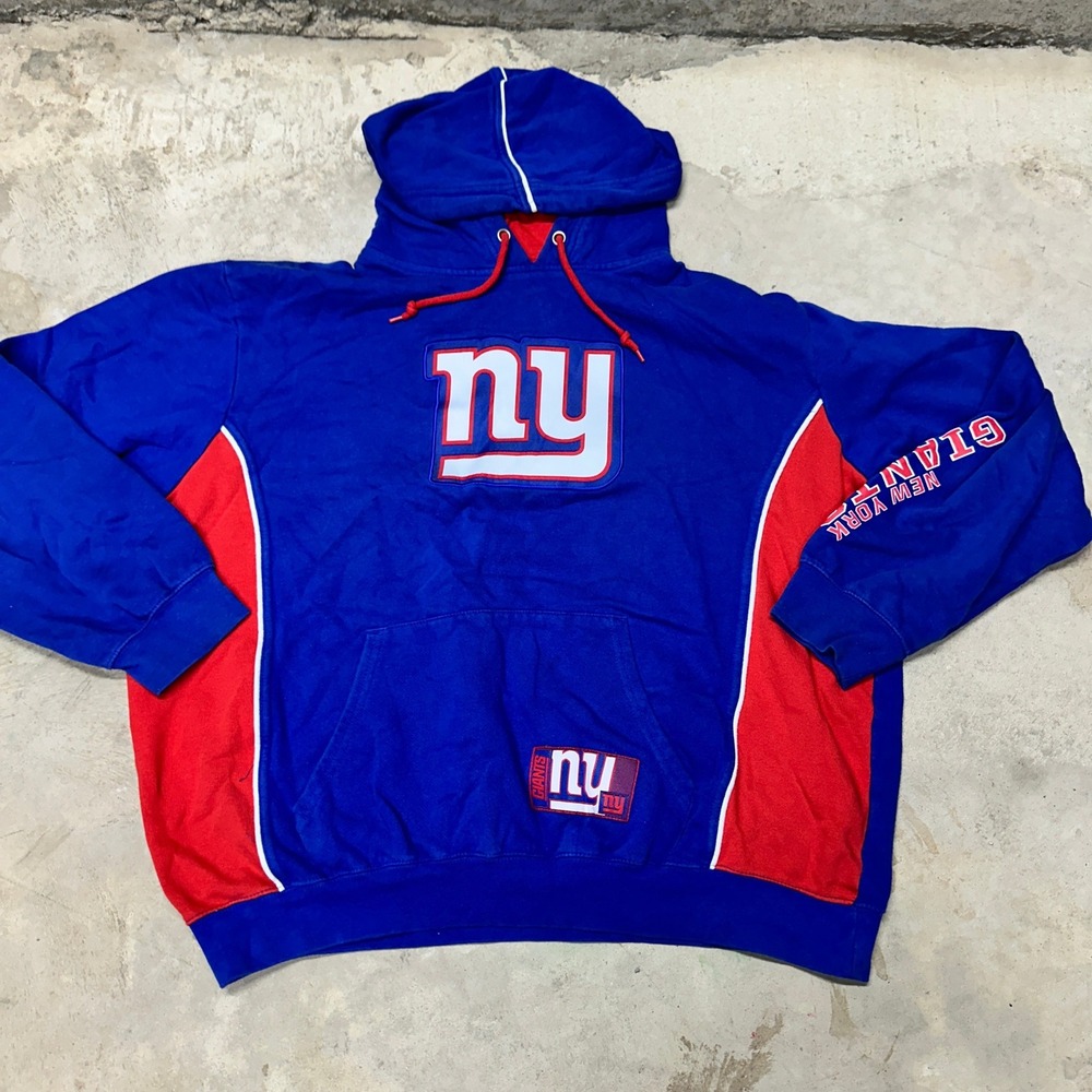 Majestic New York Giants Blue & Red Pullover Hoodie